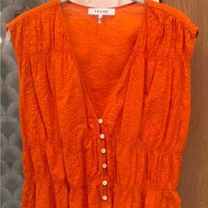 Frame Denim Bright Orange Blouse